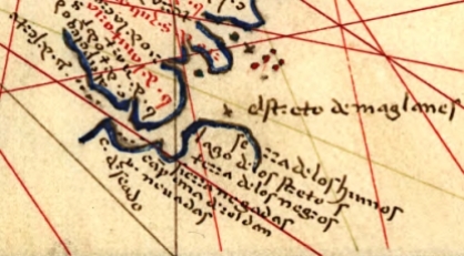 Agnese - Carte Detroit Magellan - Campana de Roldan (1544)